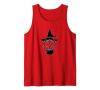 Mystical Witch Brewing Spells Halloween Enchantment Tank Top, Men, Red, XXL