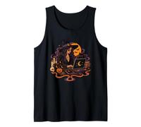 Mystical Witch Coding Dark Feline Halloween Laptop Tank Top