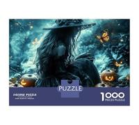Mystical Witch Night Scene 1000 Piece Jigsaw Puzzle Paper for Adults Magic Pumpkin Halloween Theme Family Focus Gift 52x38cm/1000pcs