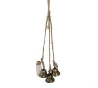 Mystical Witch Wind Chime with 3 Fortune Bells, Iron Door Knob Hanger for Protection, Negative Energy Cleansing and Indoor Outdoor Garden Décor (C and C)