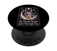 Mystical Witchcore Cat Moon Phases Occult Halloween PopSockets Adhesive PopGrip