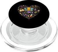 Mystical Witchcraft Tarot Black Spooky Cat Heart Art PopSockets PopGrip for MagSafe