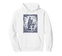 Mystical Wizard Riding Maltese Dog Fantasy Engraving Art Pullover Hoodie