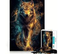 Mystical Wolf 1000 Piece Jigsaw Puzzles for Teenagers Jigsaw Reason Skill Toy Shared Fun Tight Cut Wall Art Decor (38x26cm)