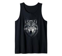 Mystical Wolf Blue Eyes Animal Motif Artwork Tank Top