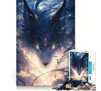 Mystical Wolf Cloudy Sky 1000 Piece Jigsaw Puzzles for Adults Teenagers Mind Puzzle Stress Free Art Assembly Thoughtful Gift (38x52cm)