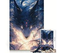 Mystical Wolf Cloudy Sky Jigsaw Puzzles for Adults 1000 Piece Reason Skill Toy Anxiety Relief Exact Cut Elegant Gift (50x75cm)