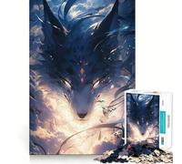 Mystical Wolf Cloudy Sky Jigsaw Puzzles for Adults 1000 Piece Reason Skill Toy Anxiety Relief Exact Cut Elegant Gift (50x75cm)