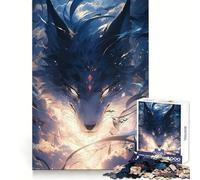 Mystical Wolf Cloudy Sky Jigsaw Puzzles for Teenagers 1000 Pieces Think Toy Soothing Fun Clean Cut Art Collectible (38x26cm)
