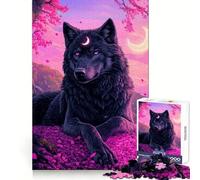 Mystical Wolf Crescent Moon 1000 Piece Jigsaw Puzzle for Adults Logic Toy Relaxing Fun Design Assembly Santa Wish Gift (38x26cm)