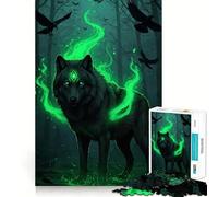 Mystical Wolf Energy Animal 1000 Pieces Jigsaw Puzzles for Teenagers Intellect Toy Bonding Time Quality Cut Memorable Gift (50x75cm)