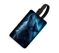 Mystical Wolf Howling Into The Night Luggage Tag Travel Bag Suitcase Baggage Name Tags