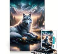 Mystical Wolf in Forest 1000 Piece Jigsaw Puzzle for Teenagers Wise Think Toy Easy Leisure Tight Cut Amazing Present (38x52cm)