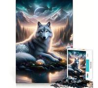 Mystical Wolf in Forest Jigsaw Puzzles for Adults 1000 Piece Reason Skill Toy Anxiety Relief Exact Cut Elegant Gift (38x26cm)
