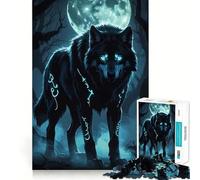 Mystical Wolf in Moonlight 1000 Piece Jigsaw Puzzles for Adults Jigsaw Fine Logic Toy Quiet Fun Neat Edge Memorable Gift (38x26cm)