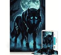 Mystical Wolf in Moonlight Jigsaw Puzzles for Adults 1000 Pieces Strong Logic Toy Calming Play Clear Edge Artistic Gift (50x75cm)