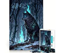 Mystical Wolf in Winter Forest Jigsaw Puzzle for Adults 1000 Pieces Intellect Toy Peaceful Fun Precise Cut Santa Wish List (50x75cm)