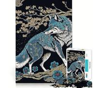 Mystical Wolf Japan 1000 Piece Jigsaw Puzzles for Adults Teenagers Brain Play Peaceful Fun Sharp Edge Memorable Gift (50x75cm)