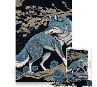 Mystical Wolf Japan 1000 Piece Jigsaw Puzzles for Adults Teenagers Brain Play Peaceful Fun Sharp Edge Memorable Gift (50x75cm)