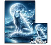 Mystical Wolf Jigsaw Puzzles for Adults 1000 Piece Impossible Jigsaw Puzzles for Adults DIY Art Decor 1000 PCS(75x50cm)