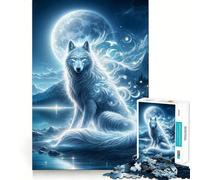 Mystical Wolf Jigsaw Puzzles for Teenagers 1000 Piece Mental Toy Leisure Fun Premium Cut Thoughtful Gift (38x26cm)
