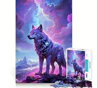 Mystical Wolf Mountain Peak 1000 Pieces Jigsaw Puzzles for Adults Clear Logic Toy Relaxing Fun Perfect Cut Elegant Gift (50x75cm)