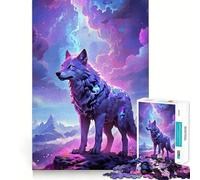 Mystical Wolf Mountain Peak Puzzles for Teenagers 1000 Piece Strengthen Memory Tension Relief Smooth Edge Xmas Surprise (38x26cm)