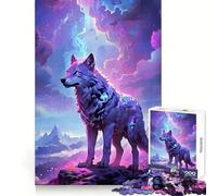 Mystical Wolf Mountain Peak Puzzles for Teenagers 1000 Piece Strengthen Memory Tension Relief Smooth Edge Xmas Surprise (38x26cm)