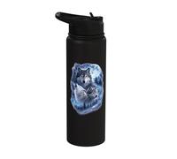 Mystical Wolf Pack Moon Art Stainless Steel Insulated Water Bottle