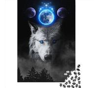 Mystical Wolf Puzzles for Adults,1000 Piece Jigsaw Puzzles for Adults, Paper Puzzle Fun Decompressing Game 1000pcs (38x26cm)