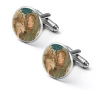 Mystical Wolf Wild Animals Mens Cufflinks For Shirt Alloy Cuff Links Business Wedding Groom