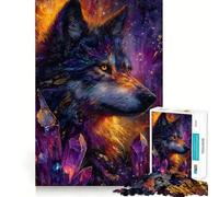 Mystical Wolf with Crystals Jigsaw Puzzles for Adults 1000 Mind Exercise Toy Relax Time Design Assembly (50x75cm)