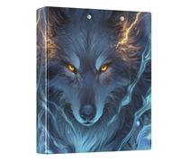 Mystical Wolf with Glowing Eyes 3 Ring Binders 1.5 Inch Clear View Three Ring Binders Versatile Binder Fits 200 Sheets 1 Pack
