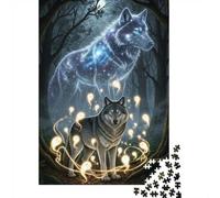 Mystical Wolves Enchanted Forest Puzzle Game 1000 Pieces, Wolf Themed Animal Jigsaw, Gift for Adults And Families, 38x26cm/1000pcs