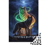 Mystical Wolves in Enchanted Forest Jigsaw Puzzle 1000 Pieces, Wolf Themed Animal Puzzle, Gift for Puzzle Night, 52x38cm/1000pcs