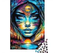 Mystical Woman Face 1000 Piece Thick Cardboard Classic Jigsaw Puzzle Adults Educational Challenge Beautiful Decoration Value Pack 52x38cm/1000pcs