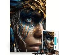 Mystical Woman with Feathers And Gold 1000 Piece Jigsaw Puzzles for Teenagers Jigsaw Reason Skill Toy Shared Fun Tight Cut Wall Art Decor (50x75cm)