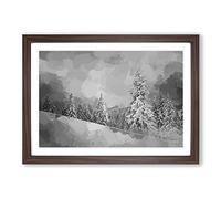Mystical Woods in Abstract Framed Print | A2 Walnut Framed Wall Art | Ready to Hang | Abstract Landscape Picture | Living Room Bedroom Lounge Office