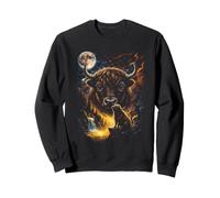 Mystical Yak Howling Full Moon Mountain Nature Art Sweatshirt