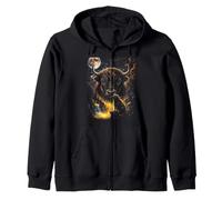Mystical Yak Howling Full Moon Mountain Nature Art Zip Hoodie