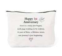 MystiCharm First Anniversary Wedding Gift 1st Wedding Anniversary Paper-Gifts I Love You Romantic Gift Special Unusual Unique Makeup Bag Presents Gifts for Best Wife Girlfriend Couple Lover Her