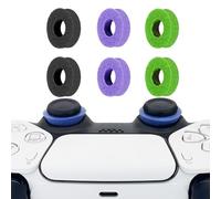 MYSTICHOME 6 Pack Precision Rings Aim Assist for PS5, for PS4, Compatible with Xbox Controllers Accessories- Control with Soft Silicone Rings - Compatible with Fortnite & FPS Games,Black+Purple+Blue
