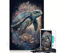 Mysticism Turtle Jigsaw Puzzle for Teenagers 1000 Pieces Memory Gain Calm Relax Design Assembly Classic Gift (38x52cm)