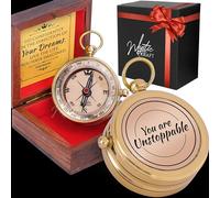MYSTICKRAFT Thoreau's Go Confidently Pocket Compass Gift for Men | 2025 College Graduation Gift for Him/Her | High School Graduation Gift | Promotion Gift | Birthday Gift for Son/Daughter