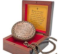 MYSTICKRAFT Trust in The Lord - Proverbs 3:5-6 Engraved Brass Pocket Compass, Baptism Gifts for Boys, Confirmation First Communion Gifts, Religious Christian Easter Gifts for Kids, Christmas