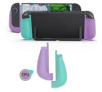 MystiForge Split Grips for Nintendo Switch 2 Joycon 2 - Ergonomic, Anti-Slip TPU, Quick Release & Lightweight (Purple&Green)