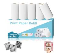 MYSTILUCK 5 Rolls Printing Paper for Kids Camera, Instant Printing Thermal Paper, Refill Paper for Kids Camera Instant Print Camera (Length: 5.5 m, Width: 5.6 cm)