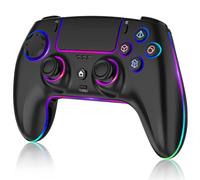 MYSTILUCK Wireless Controller Compatible with PS-5/Pro/PC/MAC/iOS/Android/Steam Deck,Gamepad with 7 Colors RGB Lighting/Dual Vibration/Turbo/6 Axis Gyro Sensor/Touchpad/Headset Jack/1500 mAh Battery