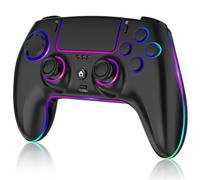 MYSTILUCK Wireless Controller Compatible with PS-5/Pro/PC/MAC/iOS/Android/Steam Deck,Gamepad with 7 Colors RGB Lighting/Dual Vibration/Turbo/6 Axis Gyro Sensor/Touchpad/Headset Jack/1500 mAh Battery