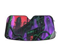Mystique Old Building Tube Red Sky Ghosts car Windshield Sun Shade Foldable Foldable Protector Solar Shades for Front Window para sol de carro Interior